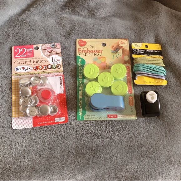 Assorted Crafting Supplies Buttons Embosser